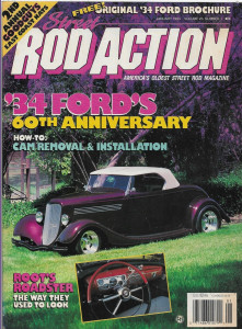 STREET ROD ACTION 1994 JAN - '34 FORDS, CAM REMOVAL AND INSTALL, ROOT'S ROADSTER